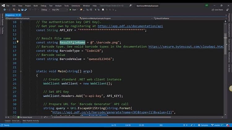 Generate BarCodes API