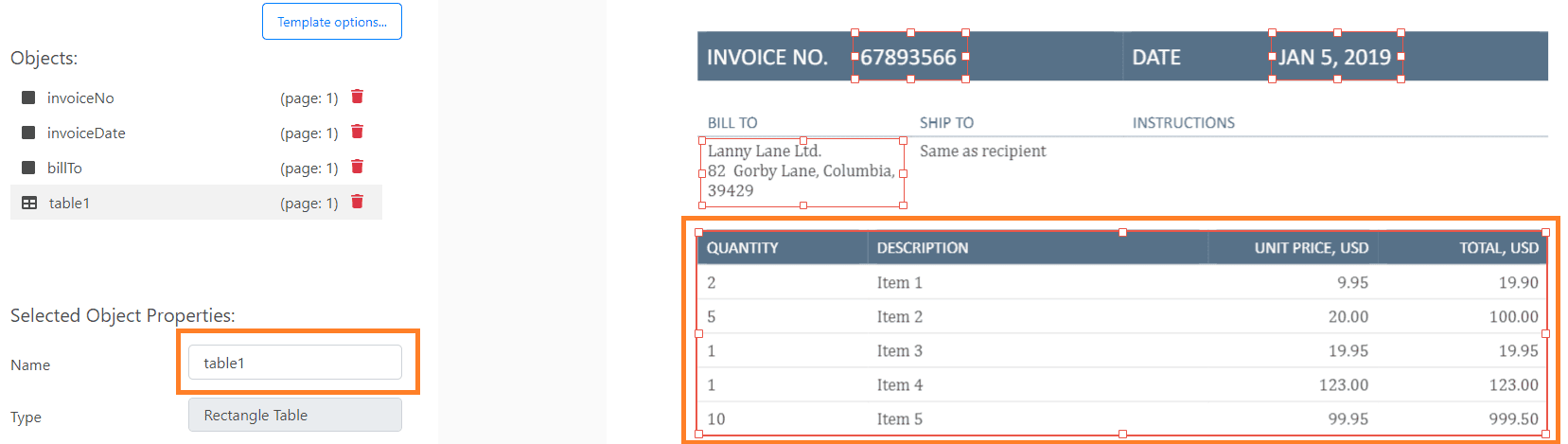 Drag Table From Rectangle Over Fixed Table