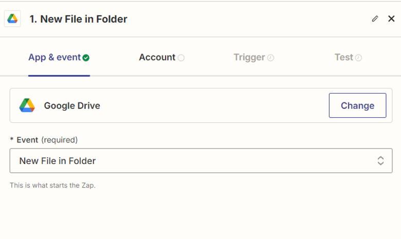Google Drive New File in Folder