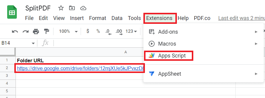 Open Google Sheets App