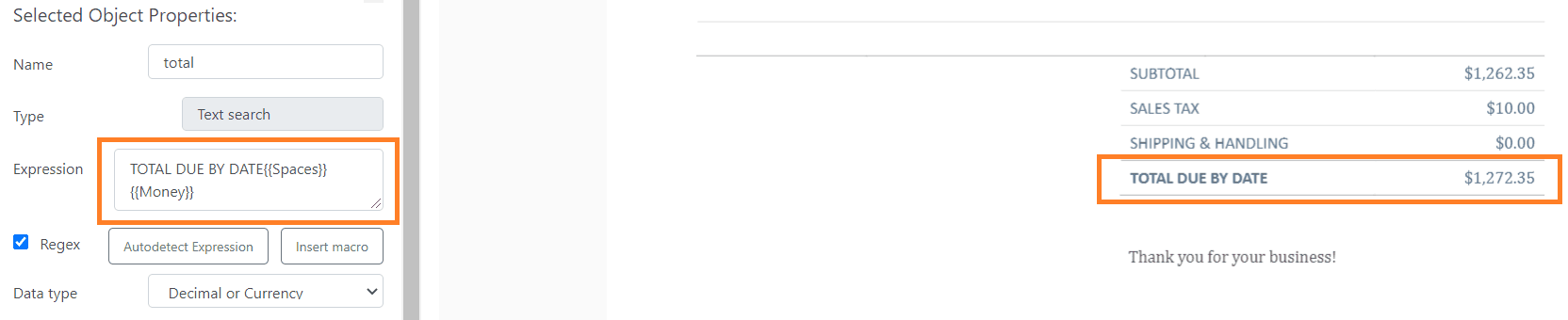 Extract Total Due By Date Field Based On Search