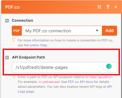 Make an API Call Configuration