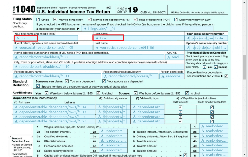 Screenshot of DocSpring Output