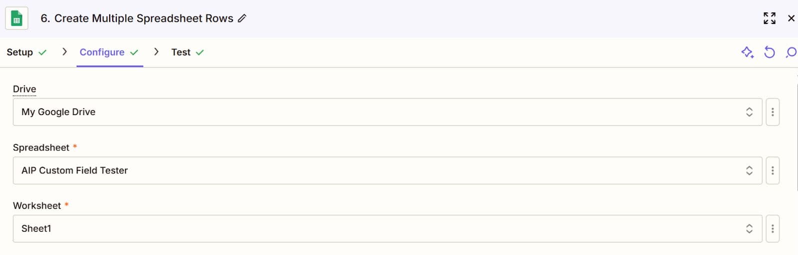 Configure Google Sheets Integration