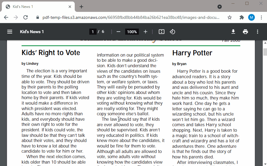 Image of the Merged PDF Output