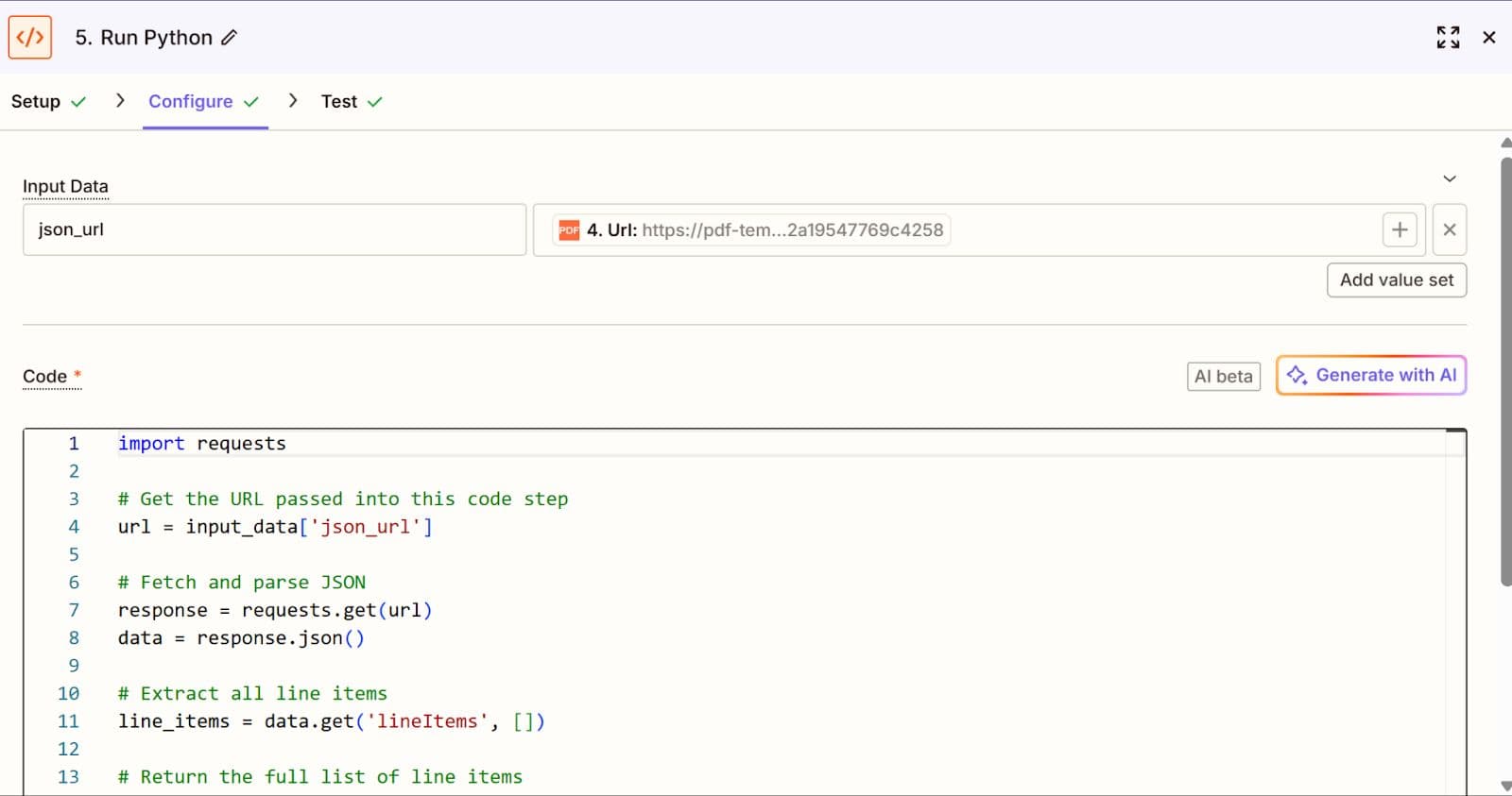 Configure Run Python