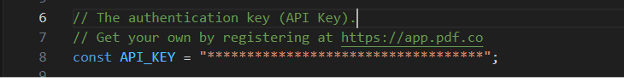 Add Your PDF.co API Key