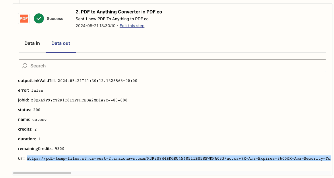 Download CSV From Output URL, or Add More Steps to Your Zap