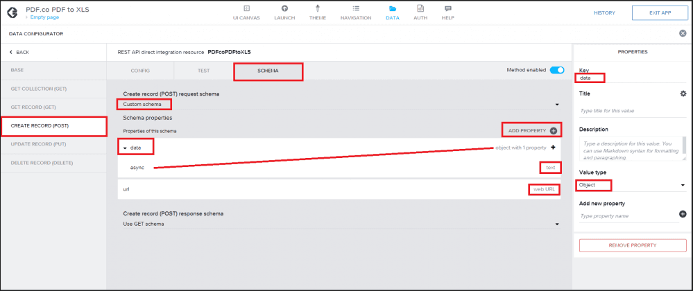 Create Record and Schema