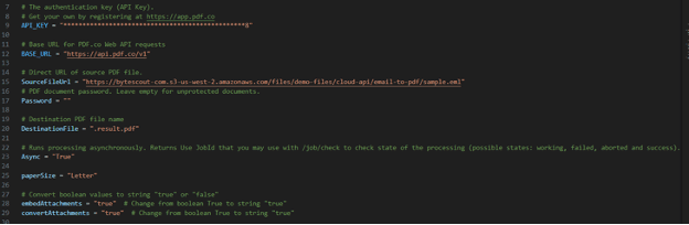 Configure the Python Code