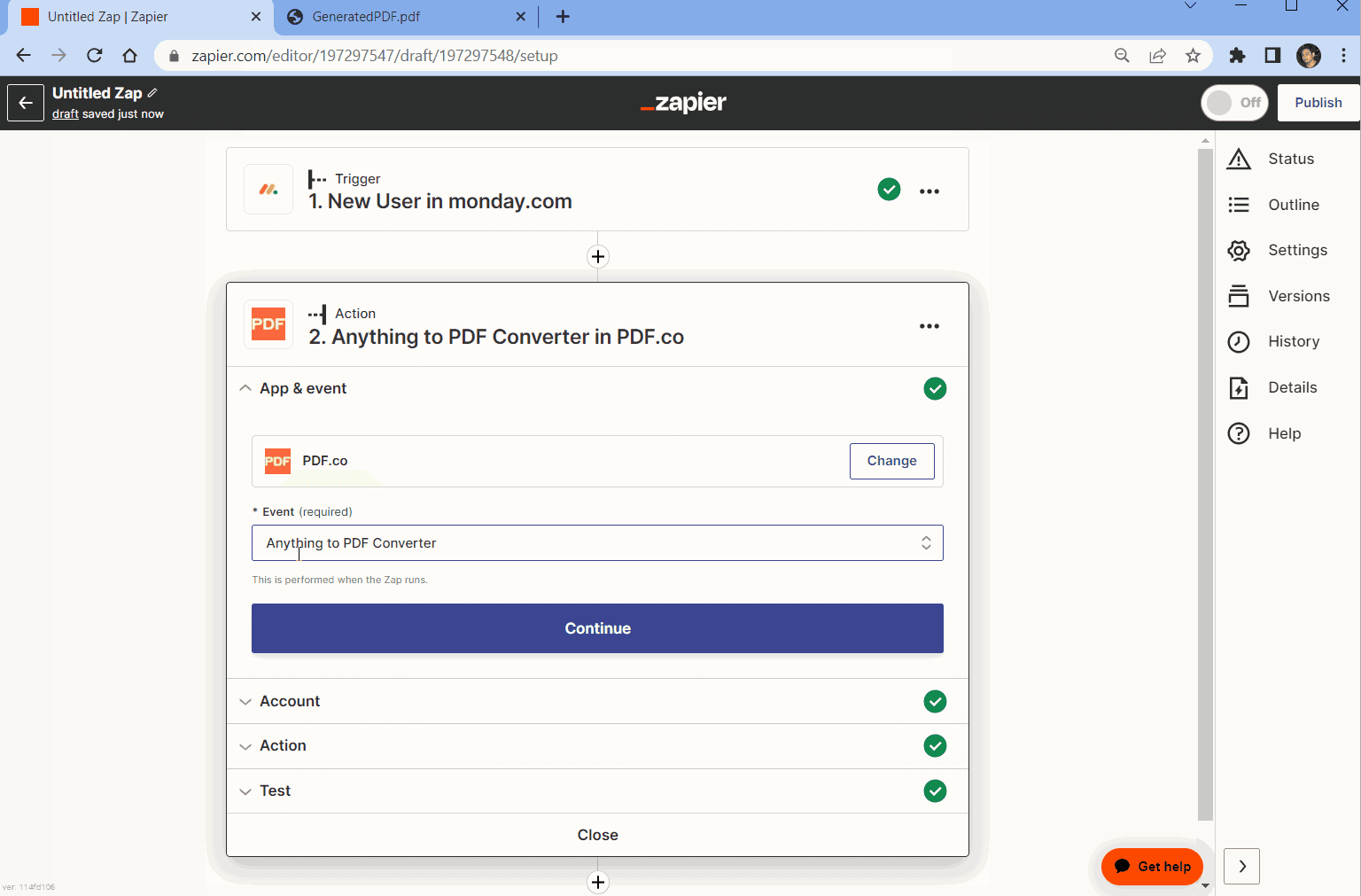 Monday.com PDF Report Generation