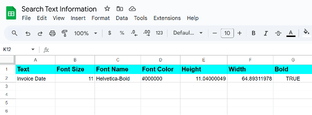 Verify the Spreadsheet Output